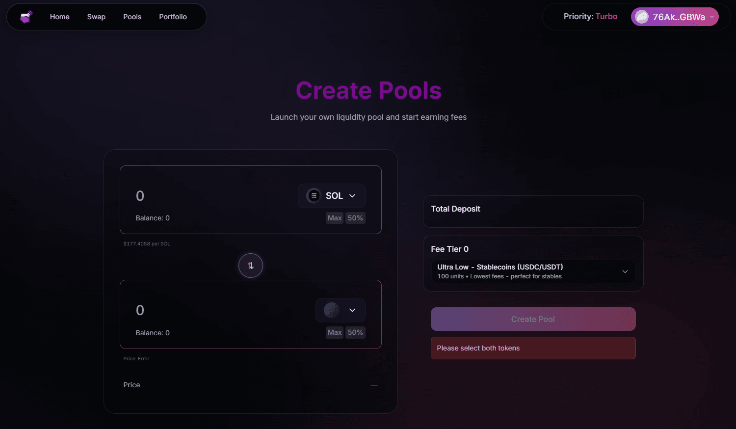 Create Liquidity Pool