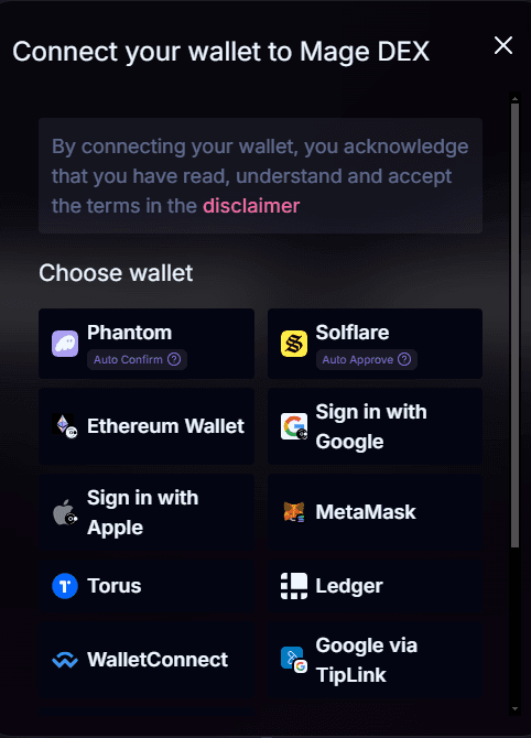 Wallet Connection Interface